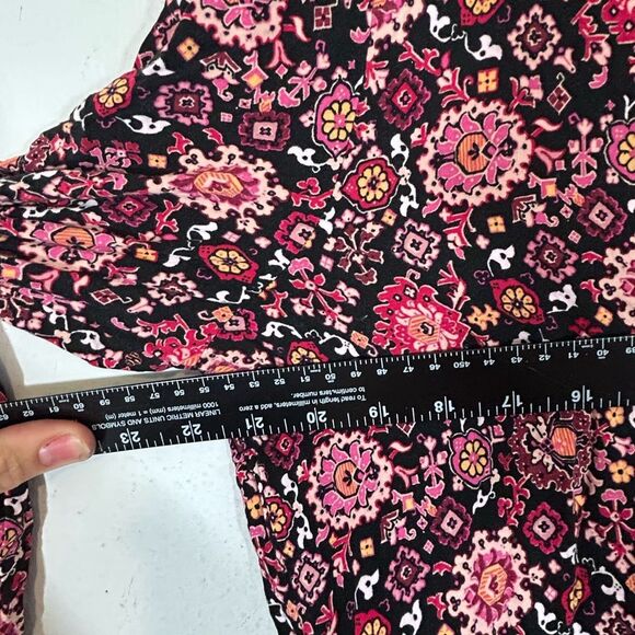 Lane Bryant Floral Maxi Dress Lace Up Neck Womens Plus Size 16 black pink boho - Picture 11 of 16
